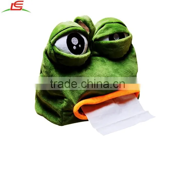 Creative sad frog pumping carton soft plush cartoon tissue box