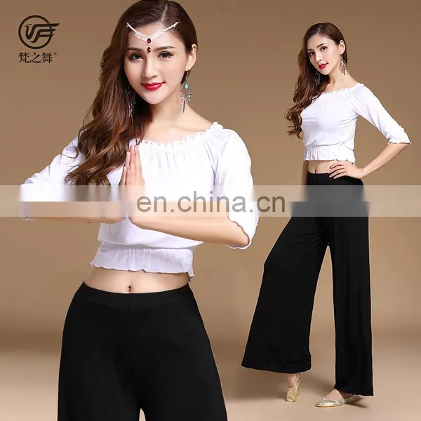 T-5195 Egyptian Modal Sexy Top and Pant Belly Dance Set photo-3