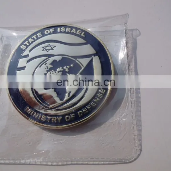 Chiina Factory OEM Wholesale Gold Double Side Metal Israel Challenge Collection Coin With Sand, With Gift Box, PVC Pouch photo-2