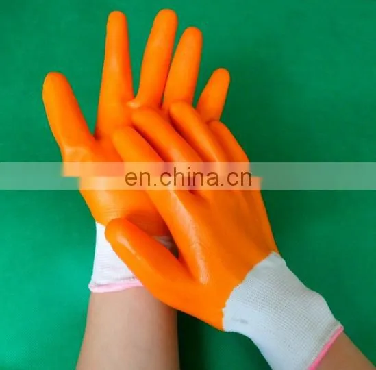 Orange Latex Coated Nylon Glove