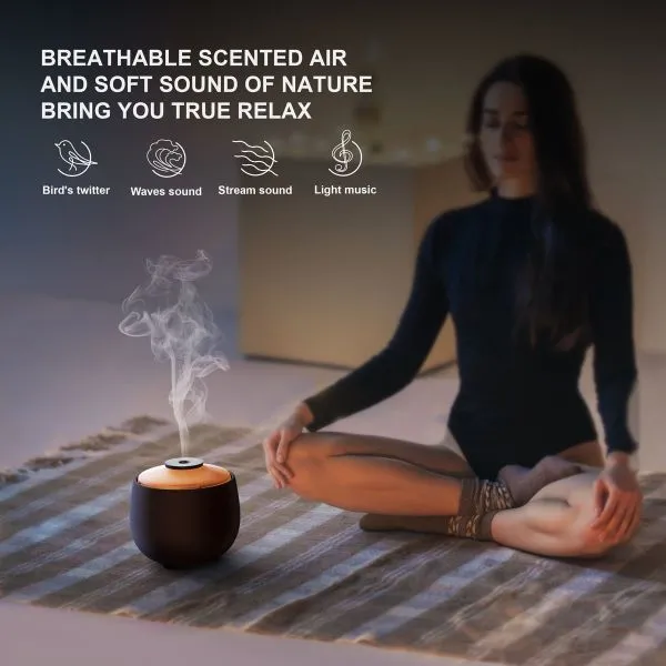 OEM 250ml Electric Ultrasonic Humidifier With 7 Color LED and Music Remote Control Ceramic Aroma Diffuser photo-5