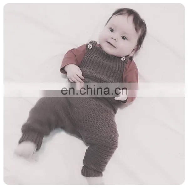 Latest Design Pink Knitted Jumpsuits 100% Cotton Kid Girl Knitted Pants On SALE 2020 Knitted Overall photo-3