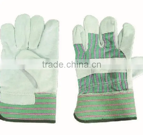 Top Quality Full Palm EN388 Leather Work Glove Safety Glove photo-5