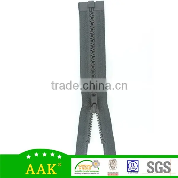 Plastic Top Stopper Grey Tape Open End X Type Zipper for Jacket Outwear photo-2