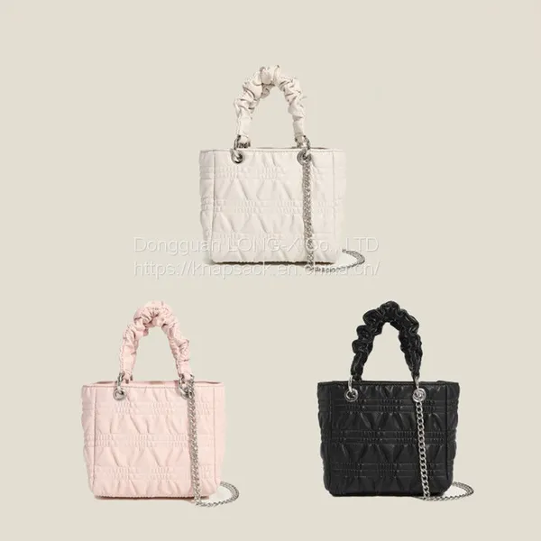The New Fashionable French Pleated Hand-held Small Square Bag Exquisite Versatile One-shoulder Chain Bag photo-2