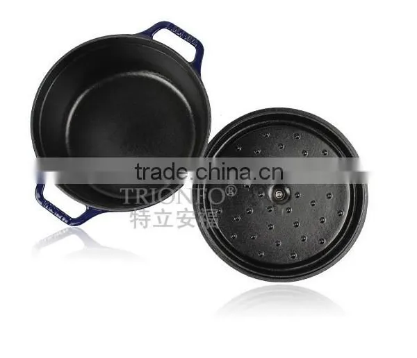 Trionfo Blue Pot Pre-seasoned Cast Iron Cookware Enameled Casserole Hot Pot Non-stick Cast Iron Cookware Set photo-3