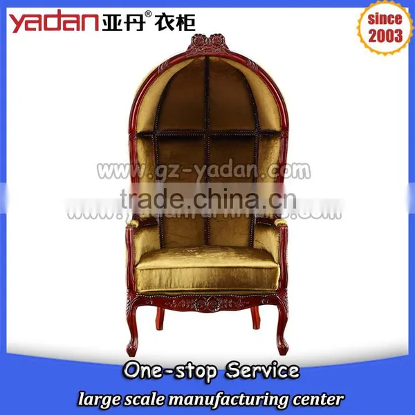Classic Style Vintage French Egg Shaped Wooden Frame Chair With Lint Fabric Linen Quality Choice photo-2
