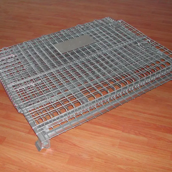 Good Quality Logistics Collapsible Stackable Folding Foldable Pallet Metal Steel Wire Mesh Container Storage Cages For Warehouse L1200*W1000* H890 photo-3