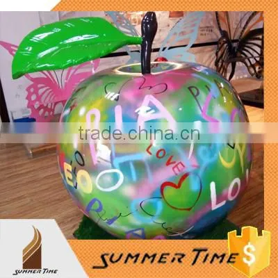 Fiberglass Big Graffiti Apple Indoor Sculpture