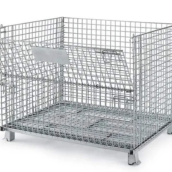 Wholesale Price Heavy Duty Galvanized Steel Folding Storage Cage for Logistic Transportation photo-3