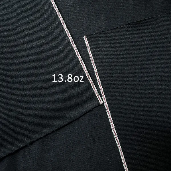 13.8 oz Black Selvedge Denim Jeans Material Manufacturer W262728K-1A