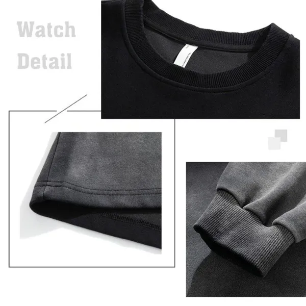 New Design Gradient Tie Dye Sweater 100% Polyester Men's Crew Neck Casual Heavy Washed Men's Sweatshirt photo-2