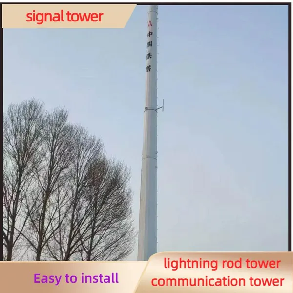 Pre-Galvanized Steel Monopole, Compact Structure for Residential Community Hidden 5G Signal Distribution photo-2