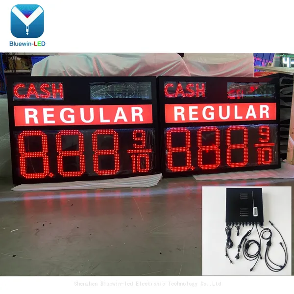 Outdoor Double Side Electronic LED Gas Station Digit Price Sign Regular Cash Credit Petrol Station Digital Display photo-3