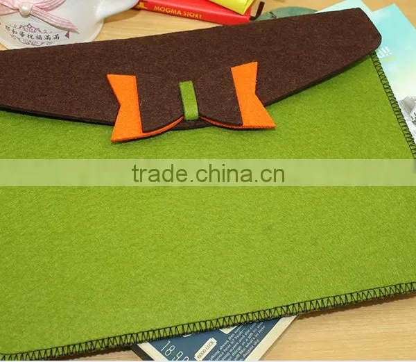 Korean Style Wool Felt Tablet Laptop Sleeve for Lady photo-3