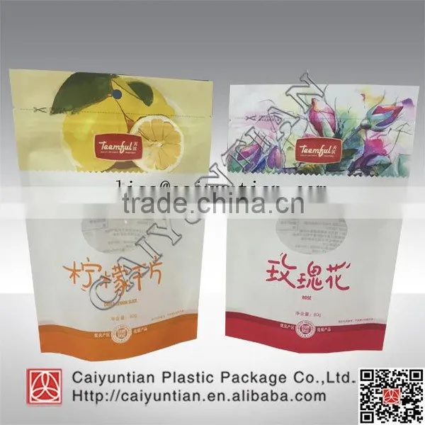 Food Grade Packaging Brown Kraft Paper Bag With Window and Zipper photo-5