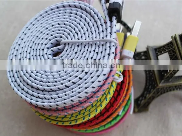Nylon Flat Noodle Micro USB to Displayport Connector Cable photo-5