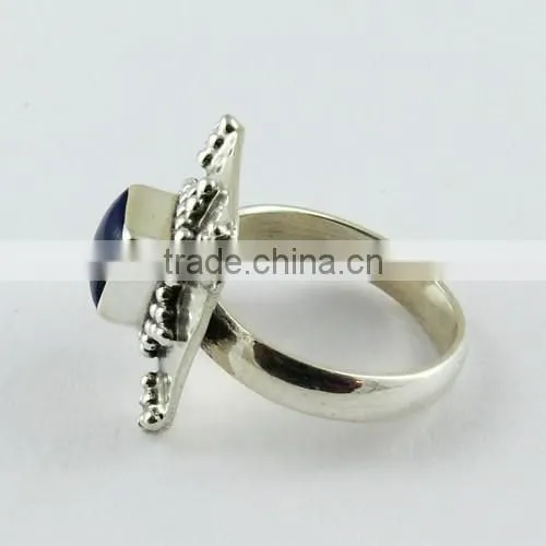 Fiesta Fun Lapis Ring, Gemstone Silver Jewellery, Silver Jewellery India photo-4