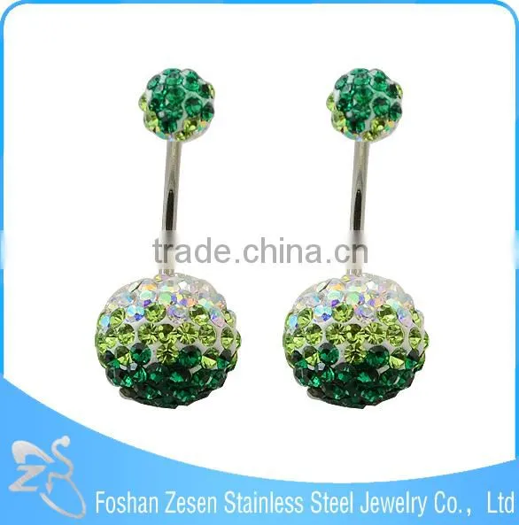 China Factory Medical Steel Aqua Crystal Ball Beautiful Navel Piercing Jewelry Photo photo-2