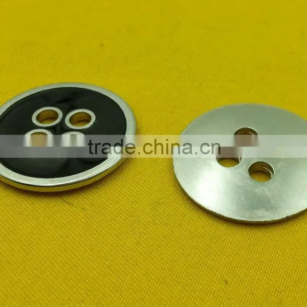28mm Black Enamelled 4 Holes Metal Sew-on Button For Ladies Wear -- MS34727 photo-5