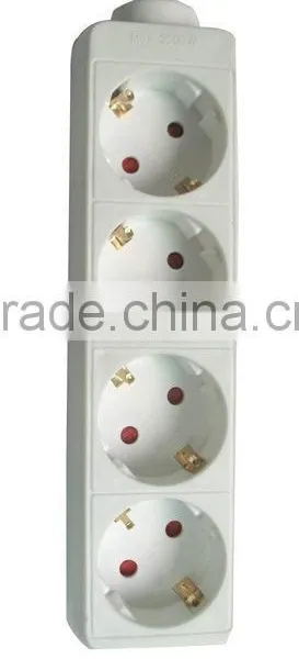 4way German Socket Extension Socket With Switch Multiple Socket photo-2