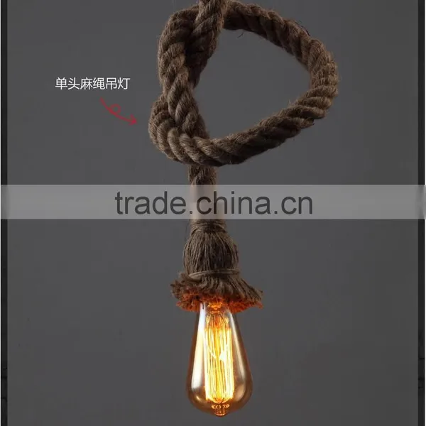 Retro DIY Art Hemp Rope Pendant Light 250cm Creative Art Chandelier E27 Lamp Length Can be Customized photo-2
