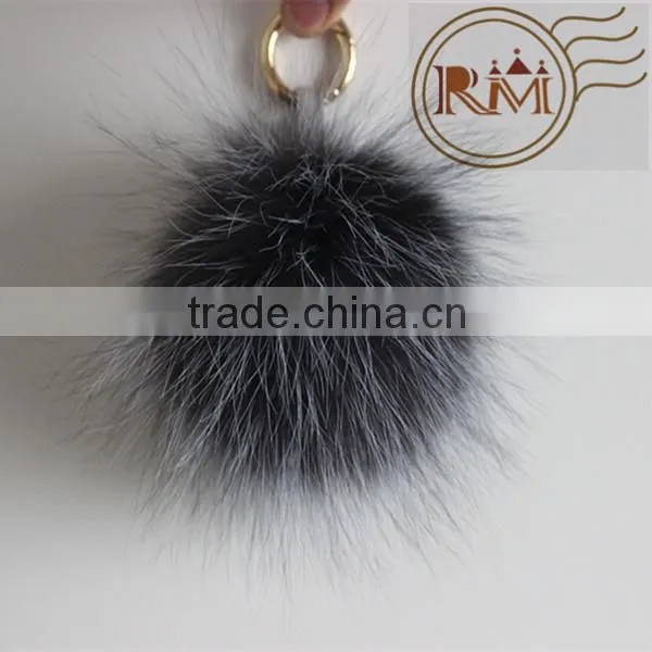 Factory Wholesale 14cm Fox Fur Pom Pom Ball for Cellphone photo-3