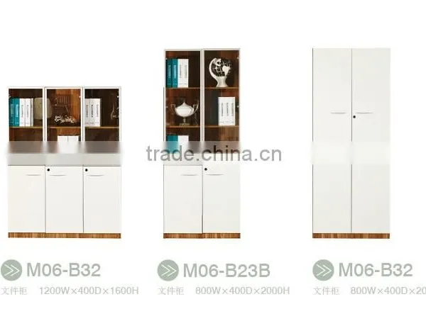 MDF Modern Style Bookcase With Glass Doors Model photo-6