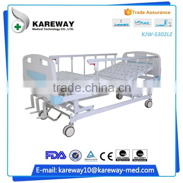 China Supplier Medical Equipments Manual Ordinary 3 Crank Manual Hospital Bed photo-2