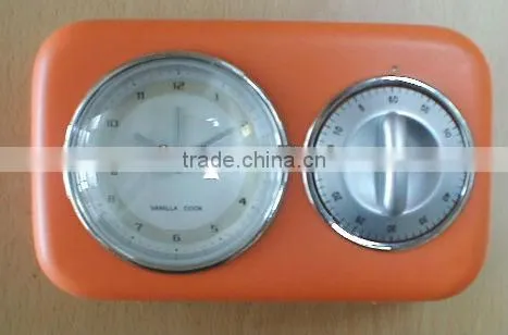 Plastic ABS Table or Wall Quartz Alarm Clock with Countdown Timer
