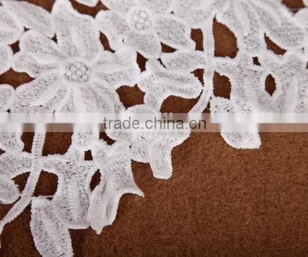 Premium Water Soluble Lace Flower Skirt The Milk Silk Lace Fabrics Small Leaves Embroidery Fabric photo-4