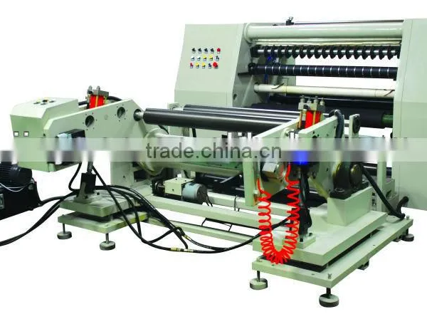PLC controlled high speed roll material slitting and rewinding machine for adhesive tape, PVC, OPP, PET