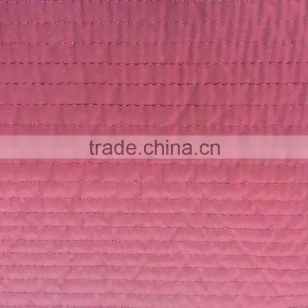 Fashion Polyester Stripe Embroidered Thermal Padded Fabric With Quilting for Down Coats/jacket