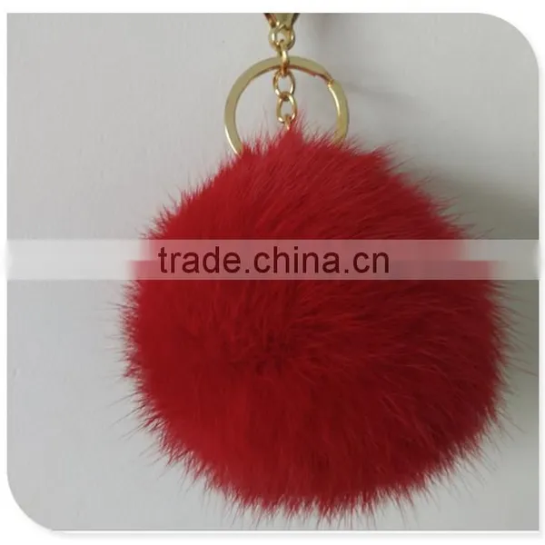 Real Rabbit Fur Ball Furry Ball Keychain for Mobile Phone Tag,Handbag Charm Keychain photo-3