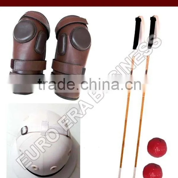 Polo Knee Guard, 2 Polo Mallets, Polo Helmet & Arena Balls