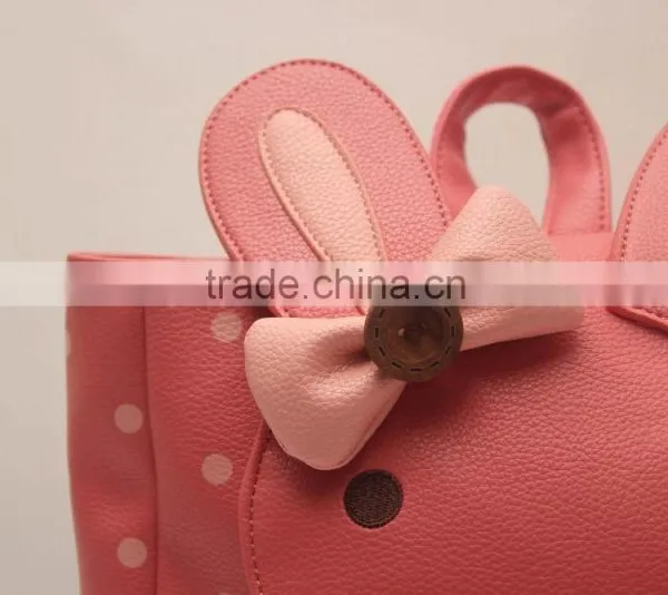 Korea Brand PU Material Little Rabbit Pattern Anti-lost Children Backpack Bag photo-6