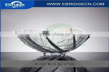 European Glass Plate With Leaf