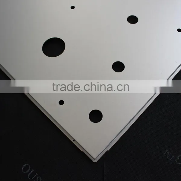 CNC Punching Aluminum or Galvanized Steel 2x2 Ceiling Tiles Perforated Lay-in Metal Suspended Ceiling Tiles photo-3