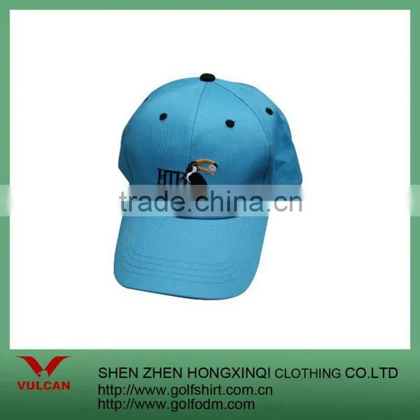 Baseball cap with vivid embroidery logo/blue color