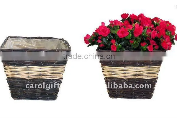 Rattan Split Square Planter- Square Flower Pot - Rattan Split Plant Container
