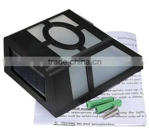 Black Abs Waterproof Solar Wall Lamp for Decoration Hotel or Garden