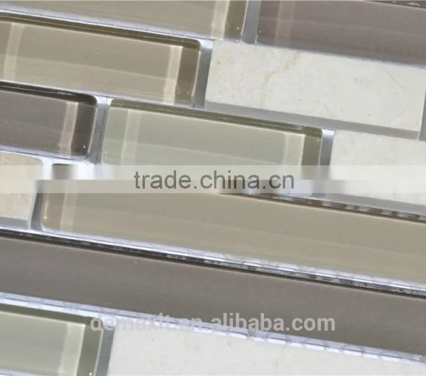 Fashionable Strip Brown Glass Mosaic Dark Brown Mixed Color photo-4