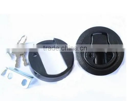 Amarine-made Black 2" Flush Pull Slam Latch for Boat Deck Hatch 1/4" Door Locking Style