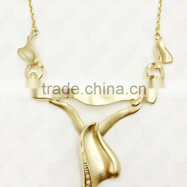 Juyuan Fashion 18K Gold Plated Pendant&Earring Semi-gloss Set photo-3