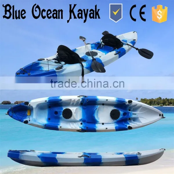 Blue Ocean kayak/Two seats (2+1) sit on top double kayak for family use
