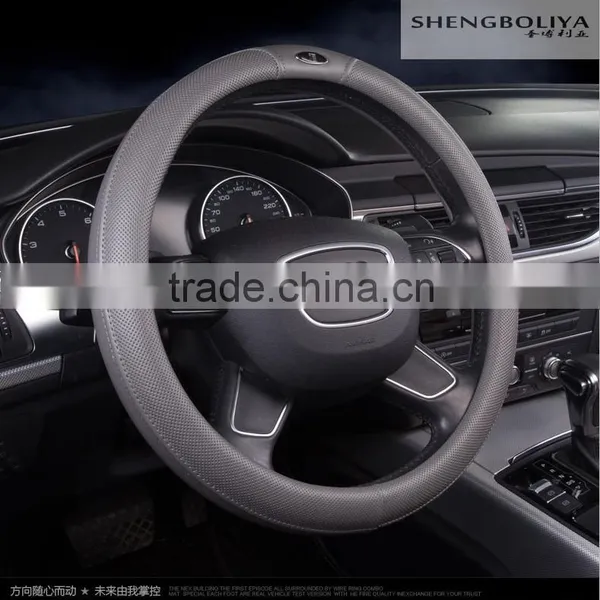 Frosted Car Steering Wheel Set of pu Leather Air Holes Danny Antiskid Rubber Inner Ring photo-2