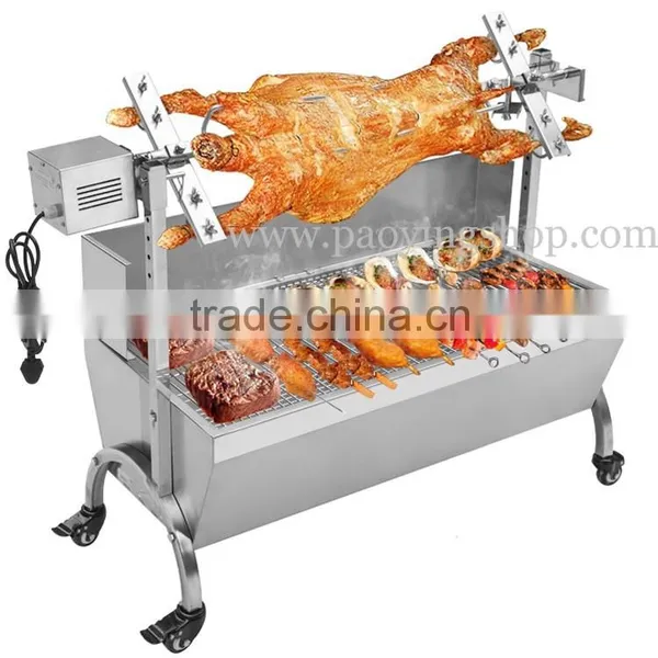60kg 120cm Commercial Stainless Steel Pig Goat Charcoal Rotisserie