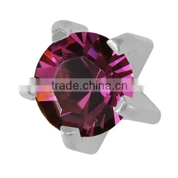 Stainless Steel Stud Earrings,claw Seting-birthtones4mm ,fashion Jewelry for Women photo-3
