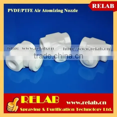 Acid and Alkali Resistance PVDF PTFE Plastic Full Cone Air Mist Nozzle photo-4