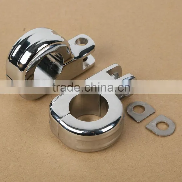 Chrome FootPeg Mounting Kit for Dyna Sportster 883 1200 32mm Highway Bars photo-3